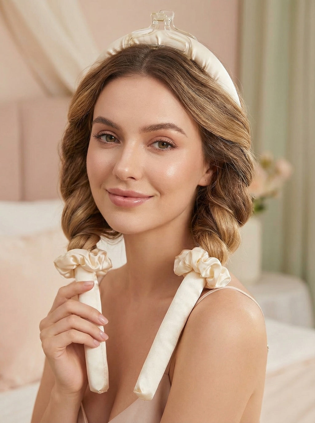 Luxus Seiden-Lockenband – Hitzefreies Locken-Headband für elegante Curls über Nacht - LIVILIFE