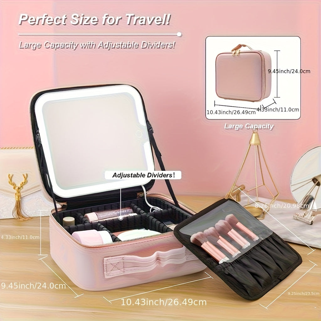 Exklusive Kosmetiktasche mit LED-Spiegel – Stilvoll & durchdacht - LIVILIFE