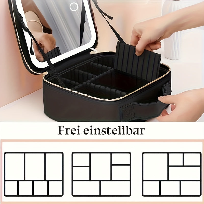 Exklusive Kosmetiktasche mit LED-Spiegel – Stilvoll & durchdacht - LIVILIFE