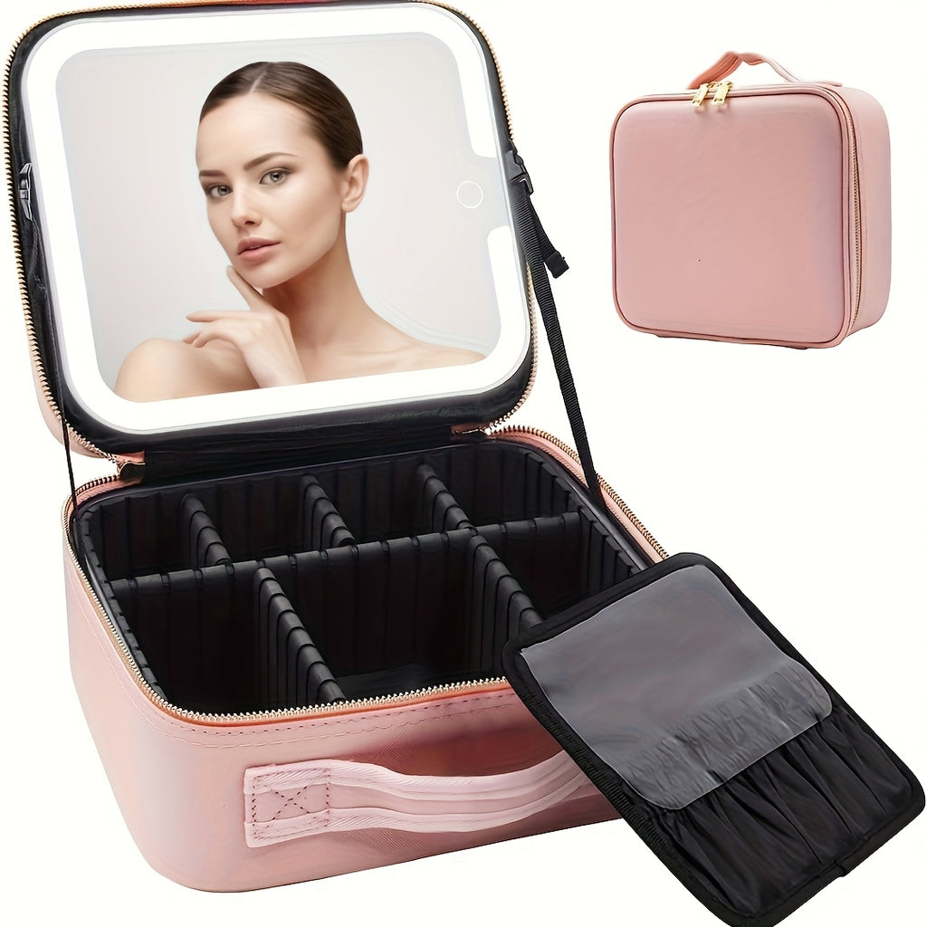 Exklusive Kosmetiktasche mit LED-Spiegel – Stilvoll & durchdacht - LIVILIFE