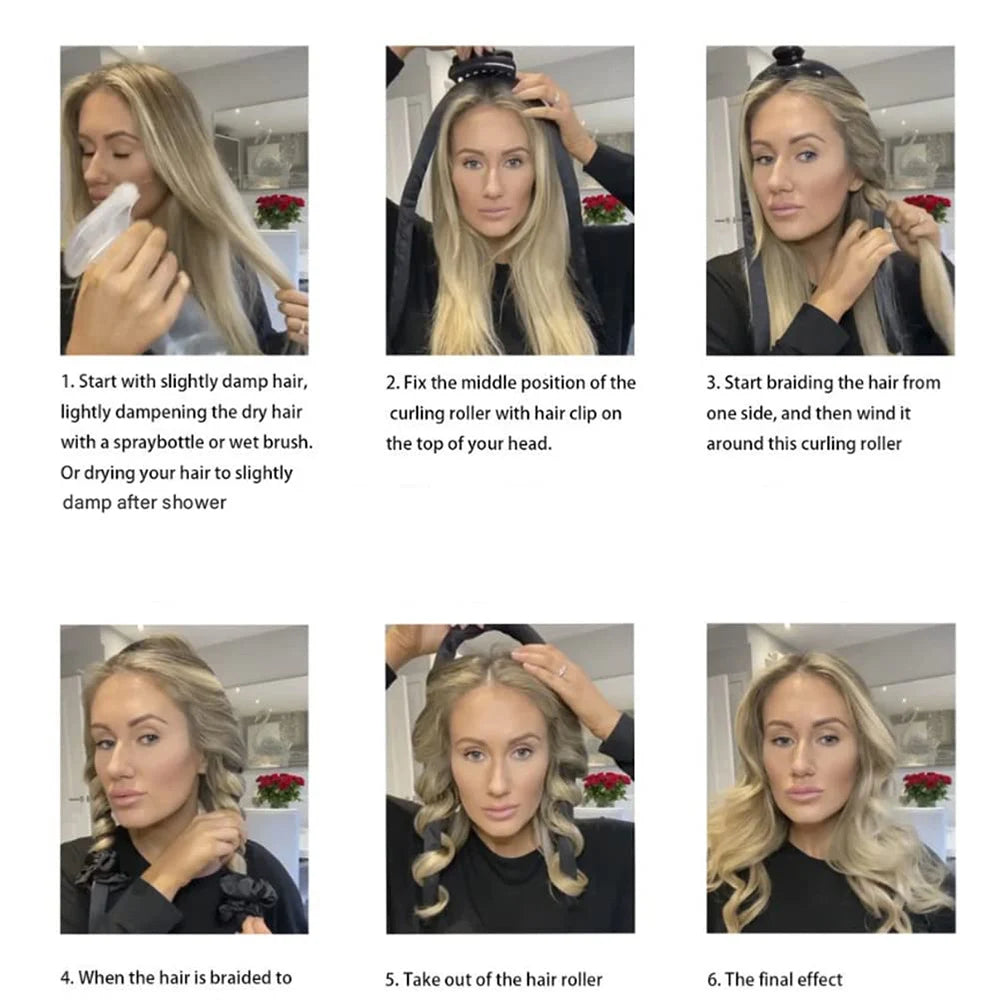 Luxus Seiden-Lockenband – Hitzefreies Locken-Headband für elegante Curls über Nacht - LIVILIFE